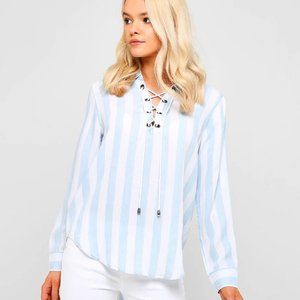 RAILS NAUTICAL LACE-UP BLOUSE